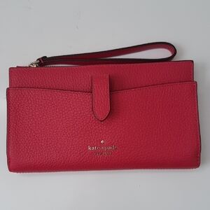 Kate Spade Vibrant Pink Leather Wristlet